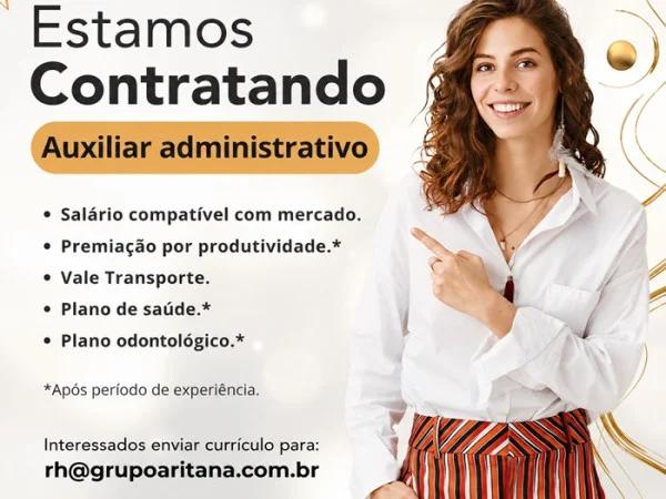Aritana contrata Auxiliar administrativo