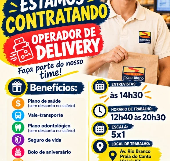 Padaria Monte Libano contrata Operador de Delivery