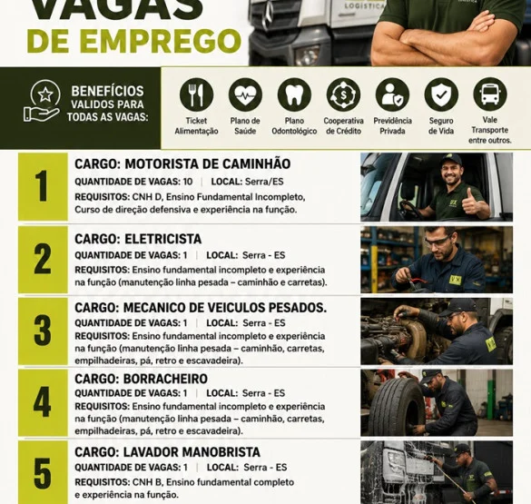 Vix Logística abre diversas vagas de Emprego