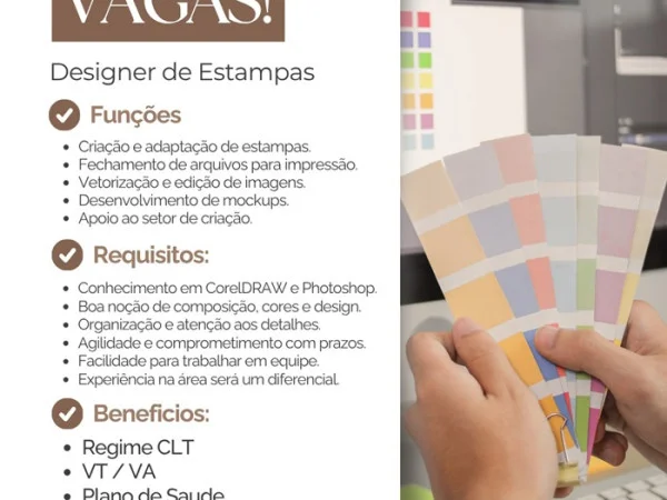 Vaga para Designer de Estampas