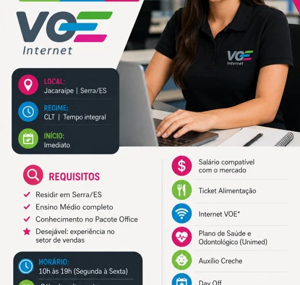 ASSISTENTE DE VENDAS - VOE INTERNET