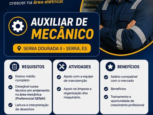 MECATEL CONTRATA AUXILIAR DE MECÂNICO