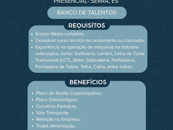 DIAÇO contrata Operador de Máquinas