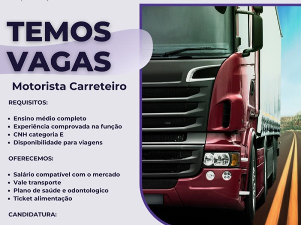 Operlog contrata Motorista Carreteiro