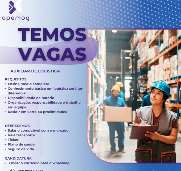 Operlog contrata Auxiliar de Logística 