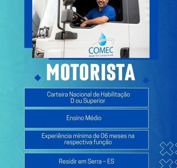 COMEC CONTRATA MOTORISTA