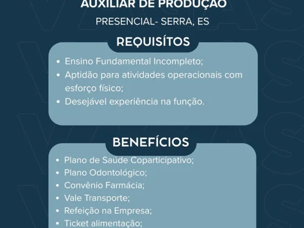 DIAÇO Distribuidora de Aço contrata Auxiliar de Produção