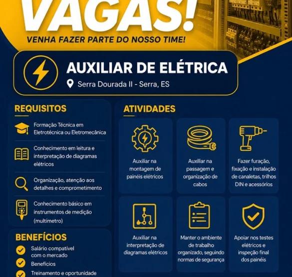 MECATEL CONTRATA AUXILIAR DE ELÉTRICA