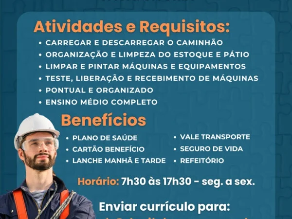 Vaga para Ajudante de Pátio para Vitória