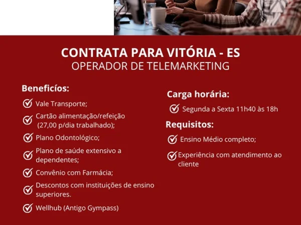 GRUPO PODIUM CONTRATA OPERADOR(A) DE TELEMARKETING
