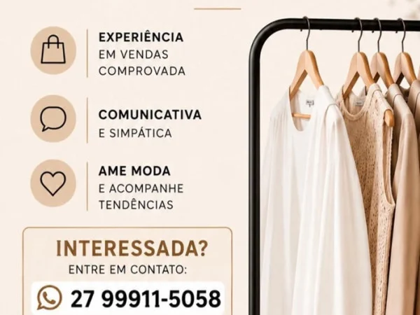 Vaga para Vendedora (Com Experiência)