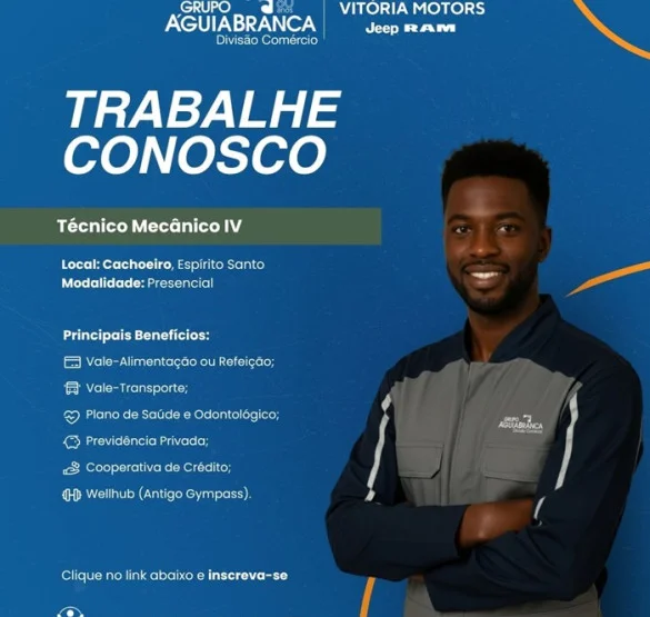 Grupo Águia Branca contrata Técnico Mecânico IV