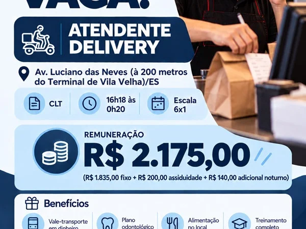 Sushi Rão Vila Velha - Atendente Delivery Noite