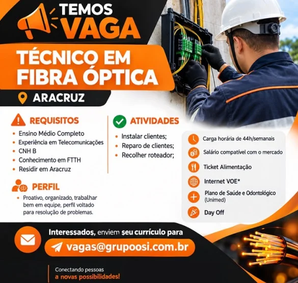 TÉCNICO EM FIBRA ÓPTICA  - ARACRUZ