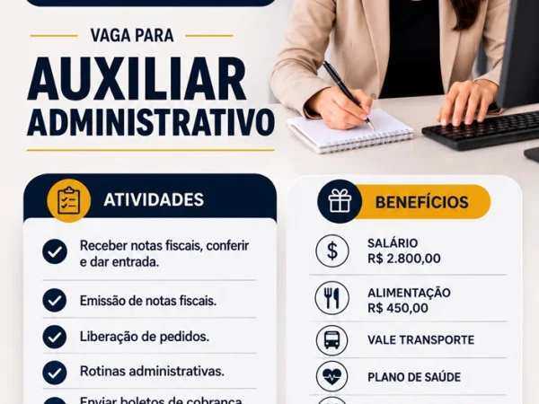 VAGA PARA AUXILIAR ADMINISTRATIVO