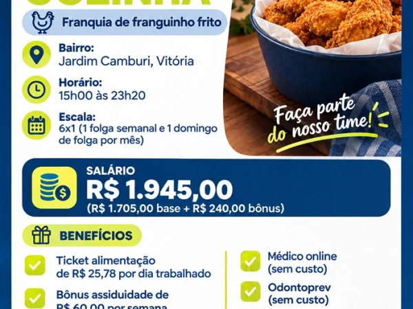 Vaga para Auxiliar de Cozinha | Jardim Camburi