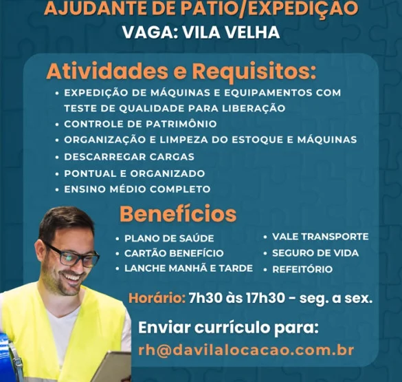 Vaga para Ajudante de Pátio/Expedição 