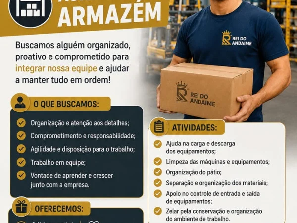 Vaga para Auxiliar de Armazém (Cariacica)