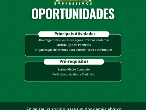CONSIGA CONTRATA PROMOTOR DE VENDAS