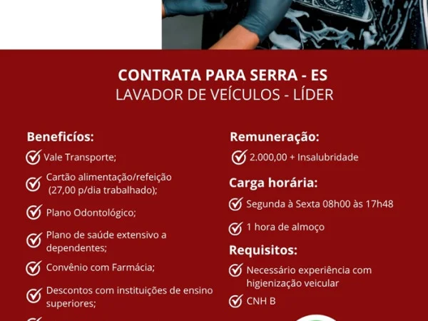 FIAT PODIUM CONTRATA LAVADOR DE VEÍCULOS - LÍDER