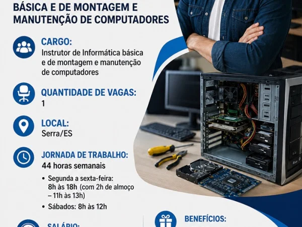 Escola Interativa contrata Instrutor de Informática