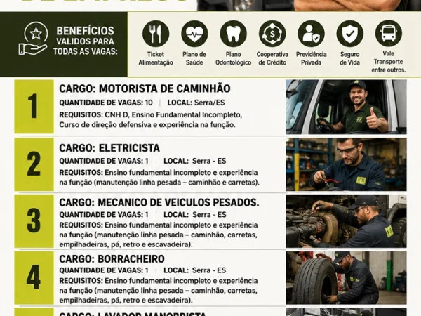 Vix Logística abre diversas vagas de Emprego