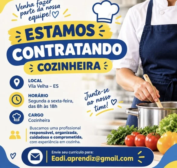 VAGA PARA COZINHEIRA