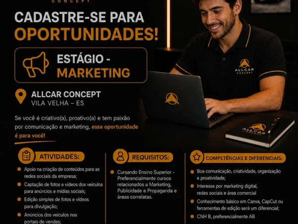 Estagiário de Marketing - Allcar Concept - Vila Velha/ES