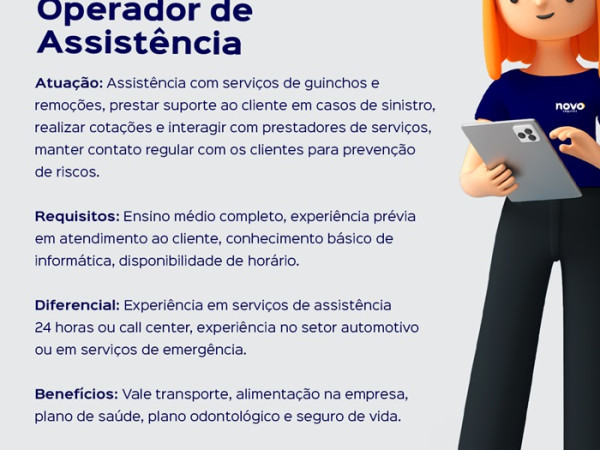 Novo Seguros contrata Operador de Assistência