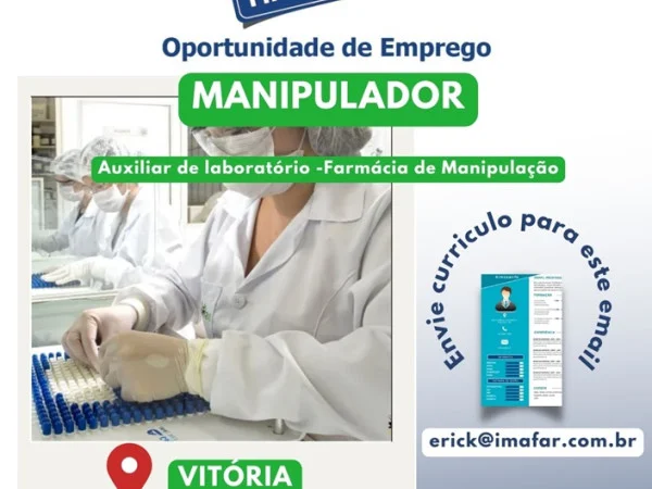 Imafar contrata Manipulador (Auxiliar de Laboratório)