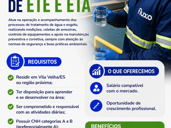 Fluxo Ambiental contrata Operador de ETE e ETA