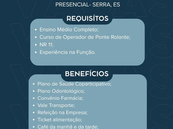 DIAÇO Distribuidora de Aço contrata Auxiliar de Ponte Rolante