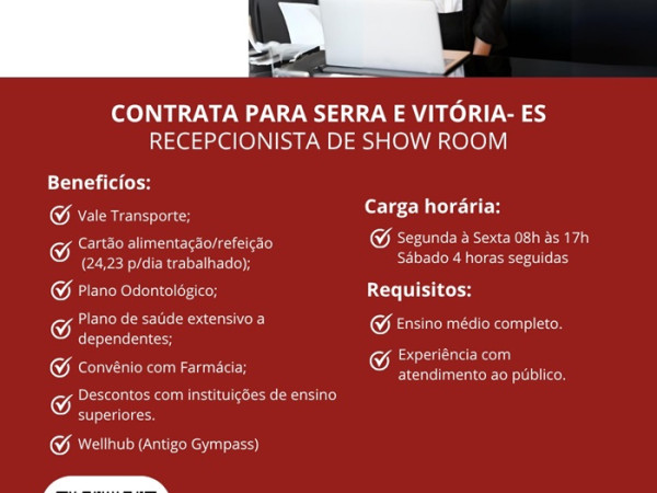 GRUPO PODIUM CONTRATA RECEPCIONISTA DE SHOWROOM