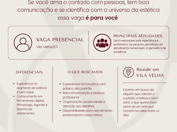 CLÍNICA CONTRATA RECEPCIONISTA 