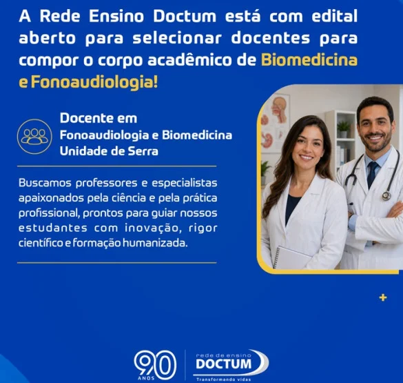 A Rede de Ensino Doctum está com vagas abertas para Professores!