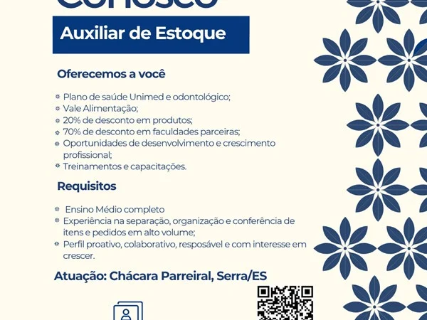 Grupo Jardim contrata Auxiliar de Estoque
