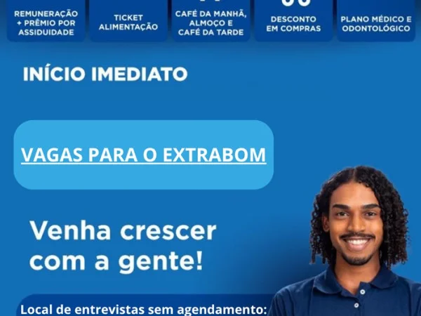 EXTRABOM GAIVOTAS ABRE VAGAS DE EMPREGO
