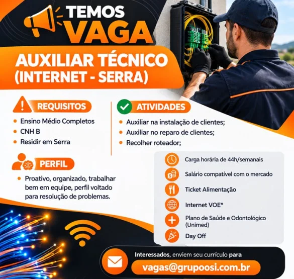 AUXILIAR TÉCNICO (INTERNET - SERRA)