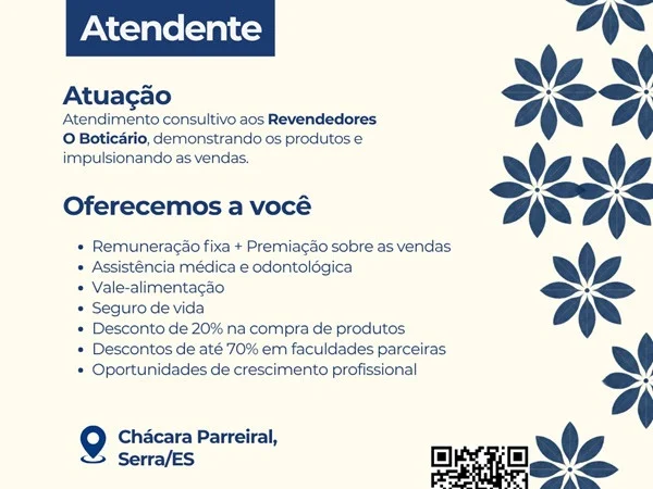 Grupo Jardim contrata Atendente