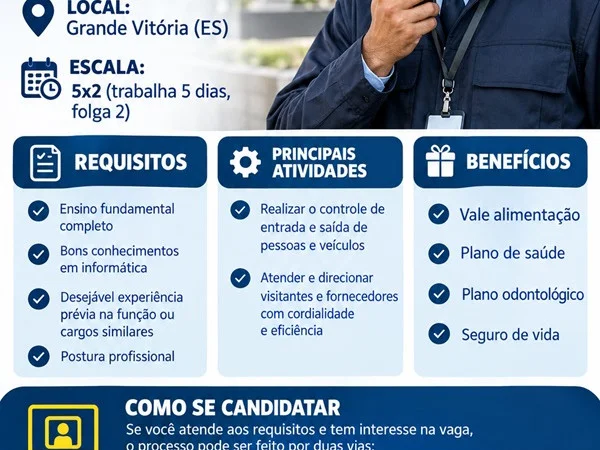 VAGA DE PORTEIRO - GRANDE VITÓRIA