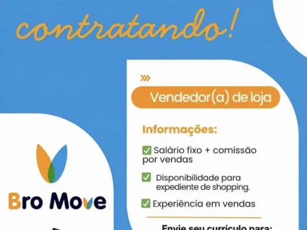 Bro Move contrata Vendedor(a) de Loja