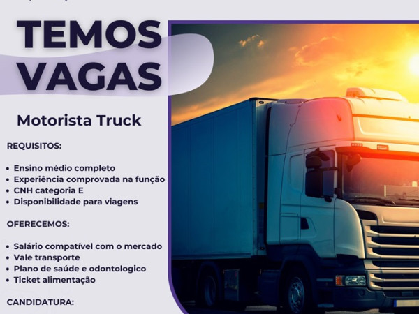 Operlog contrata Motorista Truck