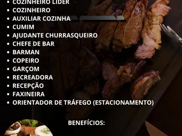 BACANA DE VILA VELHA ABRE DIVERSAS VAGAS DE EMPREGO