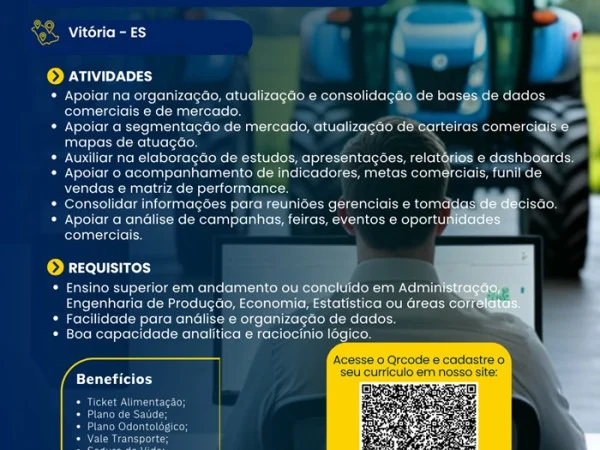 PME Máquinas contrata Assistente de Inteligência de Mercado
