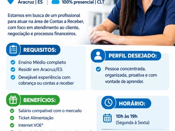  ASSISTENTE DE CONTAS A RECEBER – COBRANÇA  