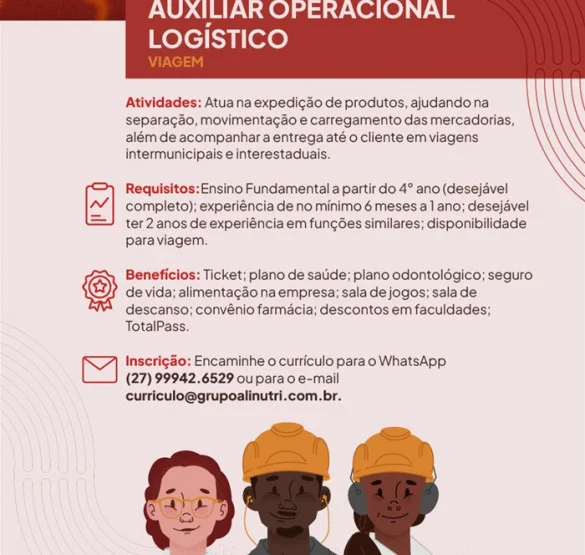 Alinutri contrata Auxiliar Operacional Logístico