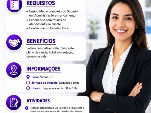 Vaga para Assistente Administrativo