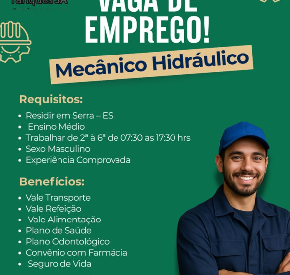 TSA CONTRATA MECÂNICO HIDRÁULICO