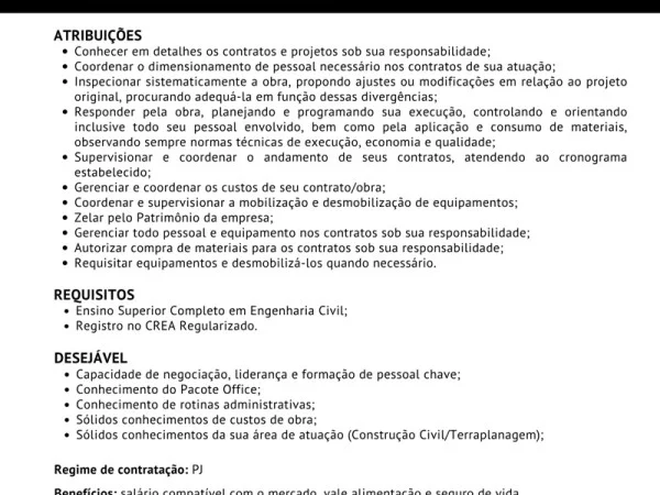 A. Madeira contrata Gerente de Contratos