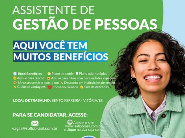 Sollo Brasil contrata Assistente de Gestão de Pessoas
